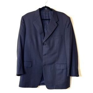Canali Blazer Mens 44 Fine Blue Sport Coat Silk Blend Wool ITALY